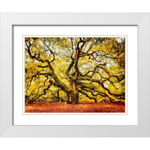 A Big Tree White Modern Wood Framed Art Print with Double Matting by Medeiros, Celito