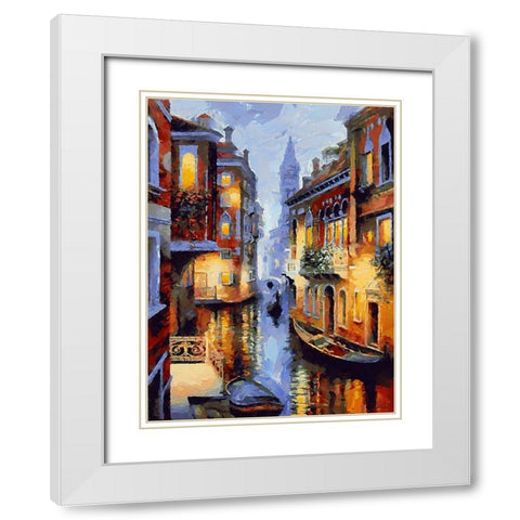 Beautiful Venice White Modern Wood Framed Art Print with Double Matting by Medeiros, Celito