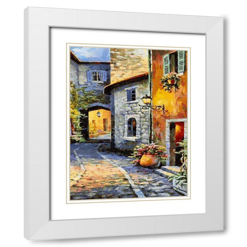 Stone Road White Modern Wood Framed Art Print with Double Matting by Medeiros, Celito
