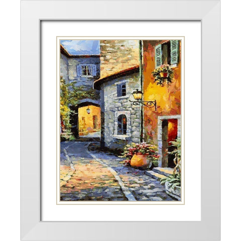 Stone Road White Modern Wood Framed Art Print with Double Matting by Medeiros, Celito