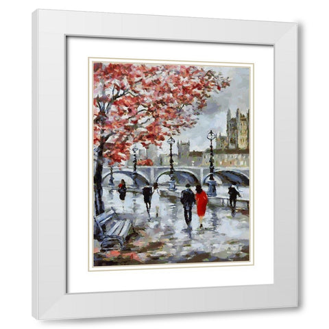 Couple in Black and Red White Modern Wood Framed Art Print with Double Matting by Medeiros, Celito