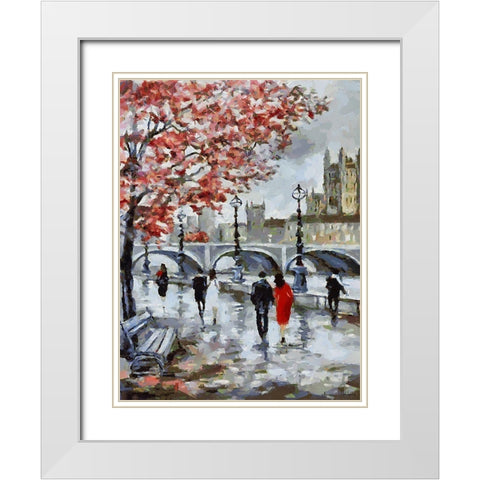 Couple in Black and Red White Modern Wood Framed Art Print with Double Matting by Medeiros, Celito
