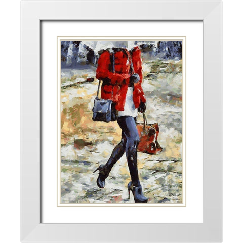 Young Fasshion I White Modern Wood Framed Art Print with Double Matting by Medeiros, Celito