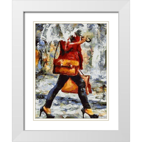 Young Fasshion III White Modern Wood Framed Art Print with Double Matting by Medeiros, Celito