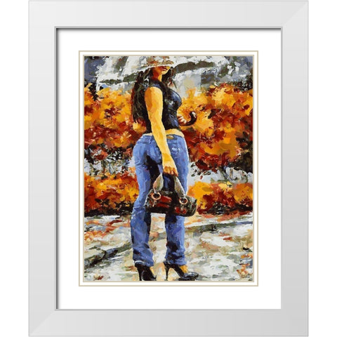 Young Fasshion IV White Modern Wood Framed Art Print with Double Matting by Medeiros, Celito