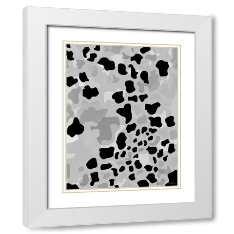 Abstract BW53 White Modern Wood Framed Art Print with Double Matting by Medeiros, Celito