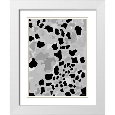 Abstract BW53 White Modern Wood Framed Art Print with Double Matting by Medeiros, Celito