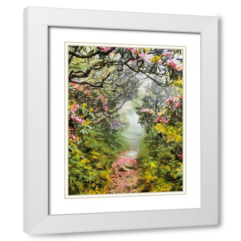 Path under Magnolia Trees White Modern Wood Framed Art Print with Double Matting by Medeiros, Celito
