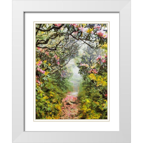 Path under Magnolia Trees White Modern Wood Framed Art Print with Double Matting by Medeiros, Celito