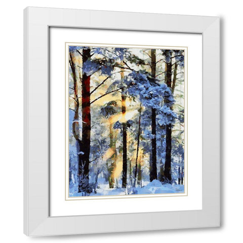 Sunshine in the Winter Wood White Modern Wood Framed Art Print with Double Matting by Medeiros, Celito