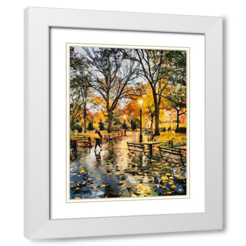 Light in the Park White Modern Wood Framed Art Print with Double Matting by Medeiros, Celito