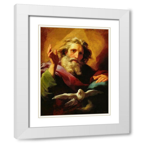 God sens the Holy Spirit White Modern Wood Framed Art Print with Double Matting by Medeiros, Celito