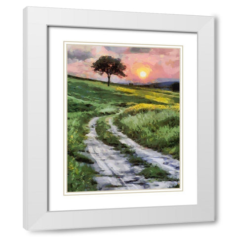 Green Green Grass White Modern Wood Framed Art Print with Double Matting by Medeiros, Celito