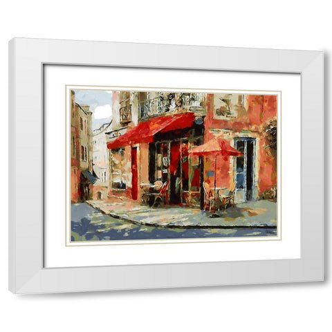 Red Anning White Modern Wood Framed Art Print with Double Matting by Medeiros, Celito