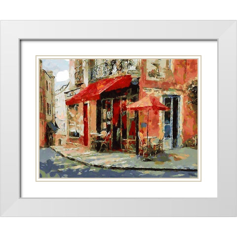 Red Anning White Modern Wood Framed Art Print with Double Matting by Medeiros, Celito
