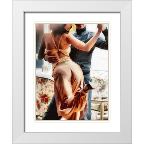 Tango II White Modern Wood Framed Art Print with Double Matting by Medeiros, Celito