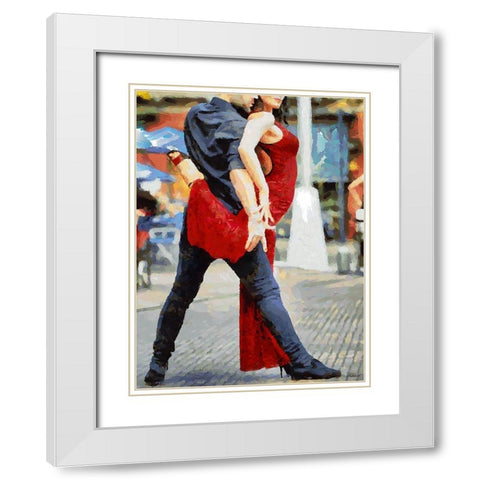 Tango III White Modern Wood Framed Art Print with Double Matting by Medeiros, Celito