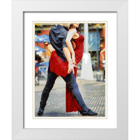 Tango III White Modern Wood Framed Art Print with Double Matting by Medeiros, Celito