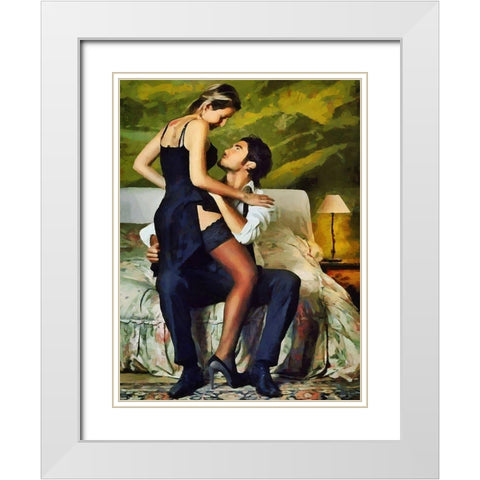 After the Dance White Modern Wood Framed Art Print with Double Matting by Medeiros, Celito