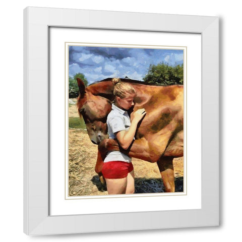 They love each other White Modern Wood Framed Art Print with Double Matting by Medeiros, Celito