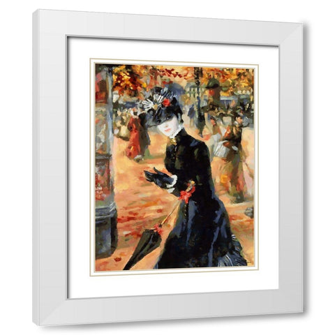 Old Times IV White Modern Wood Framed Art Print with Double Matting by Medeiros, Celito