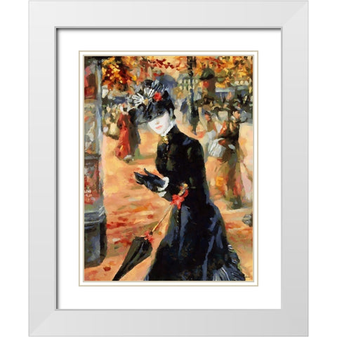 Old Times IV White Modern Wood Framed Art Print with Double Matting by Medeiros, Celito