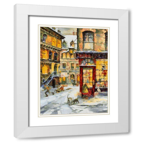 Time before Christmas White Modern Wood Framed Art Print with Double Matting by Medeiros, Celito