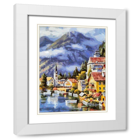 Lake in Austria White Modern Wood Framed Art Print with Double Matting by Medeiros, Celito