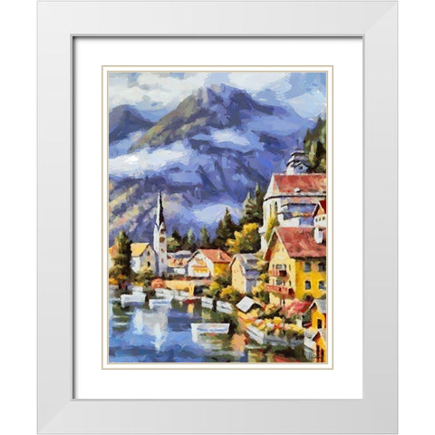 Lake in Austria White Modern Wood Framed Art Print with Double Matting by Medeiros, Celito