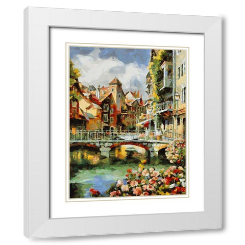 A River in Austria White Modern Wood Framed Art Print with Double Matting by Medeiros, Celito