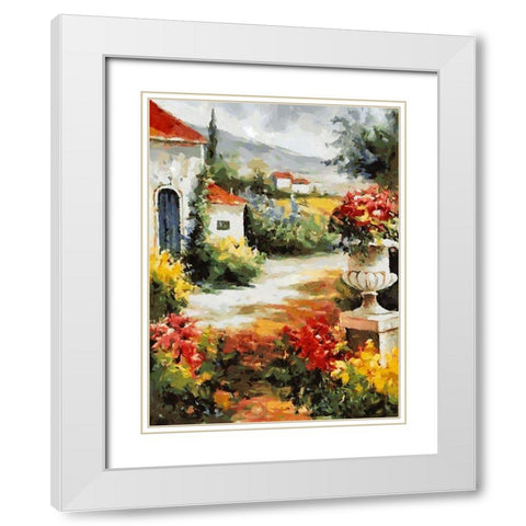 Countryside in Italy White Modern Wood Framed Art Print with Double Matting by Medeiros, Celito