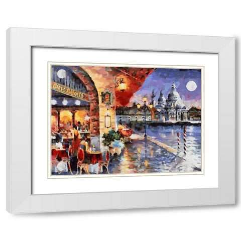 Memories of Venice I White Modern Wood Framed Art Print with Double Matting by Medeiros, Celito
