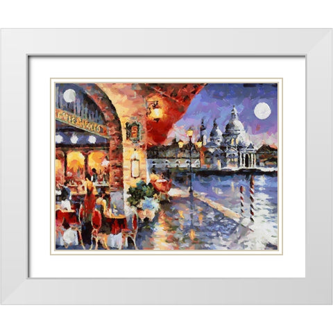 Memories of Venice I White Modern Wood Framed Art Print with Double Matting by Medeiros, Celito