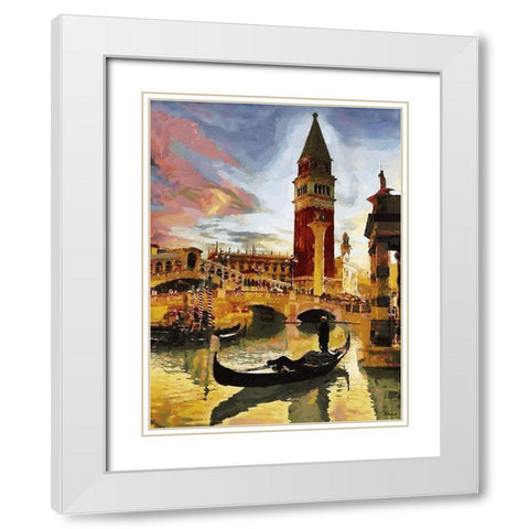 Memories of Venice X White Modern Wood Framed Art Print with Double Matting by Medeiros, Celito