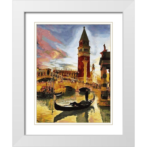 Memories of Venice X White Modern Wood Framed Art Print with Double Matting by Medeiros, Celito
