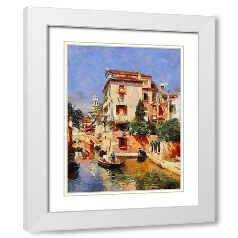 Memories of Venice XIV White Modern Wood Framed Art Print with Double Matting by Medeiros, Celito