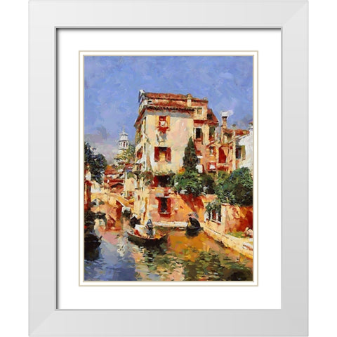 Memories of Venice XIV White Modern Wood Framed Art Print with Double Matting by Medeiros, Celito