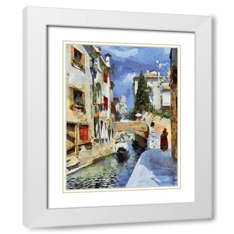 Memories of Venice XV White Modern Wood Framed Art Print with Double Matting by Medeiros, Celito