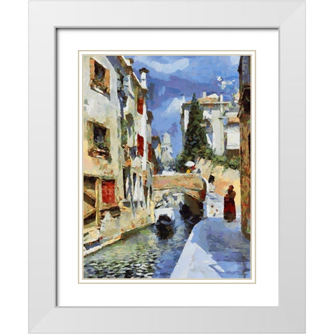 Memories of Venice XV White Modern Wood Framed Art Print with Double Matting by Medeiros, Celito