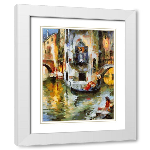Memories of Venice XVII White Modern Wood Framed Art Print with Double Matting by Medeiros, Celito