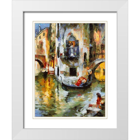 Memories of Venice XVII White Modern Wood Framed Art Print with Double Matting by Medeiros, Celito