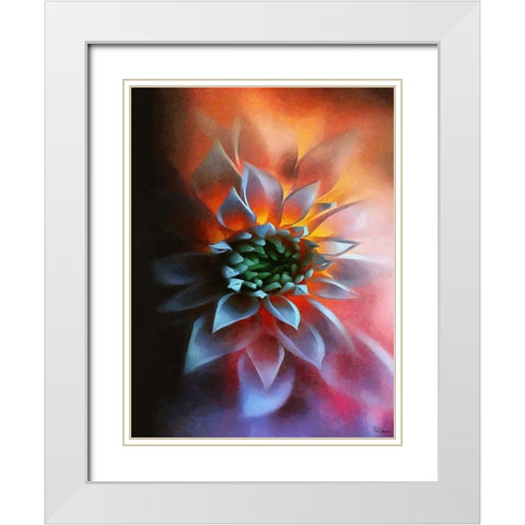 Flower in Red III White Modern Wood Framed Art Print with Double Matting by Medeiros, Celito