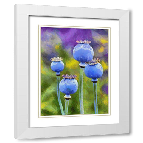 Ripe Poppies White Modern Wood Framed Art Print with Double Matting by Medeiros, Celito