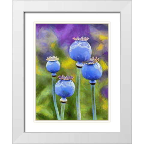 Ripe Poppies White Modern Wood Framed Art Print with Double Matting by Medeiros, Celito