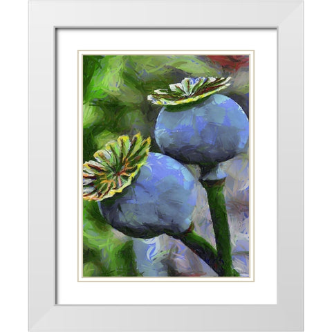 Ripe Poppies II White Modern Wood Framed Art Print with Double Matting by Medeiros, Celito