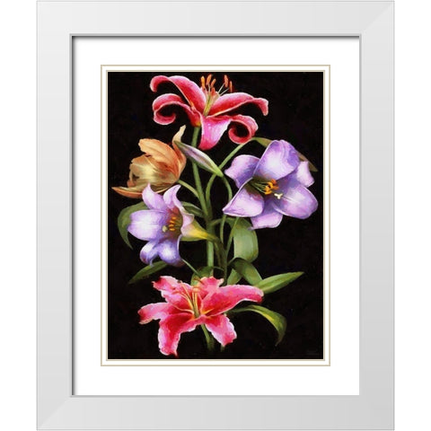 Lily White Modern Wood Framed Art Print with Double Matting by Medeiros, Celito