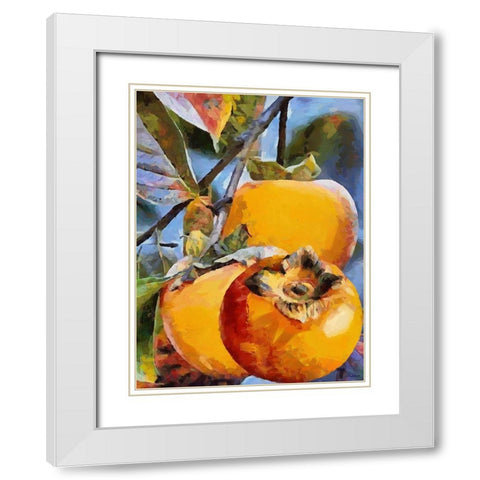 Kaki White Modern Wood Framed Art Print with Double Matting by Medeiros, Celito