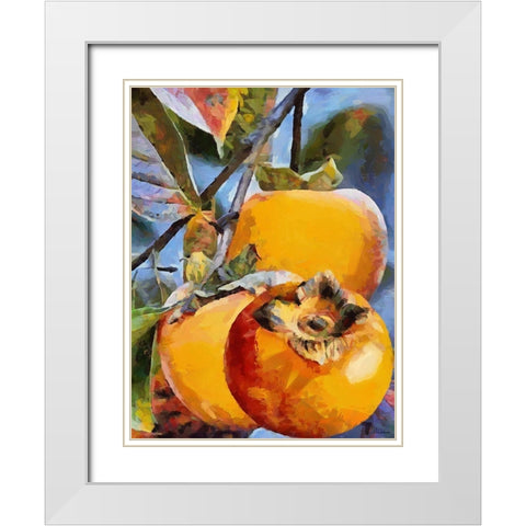 Kaki White Modern Wood Framed Art Print with Double Matting by Medeiros, Celito