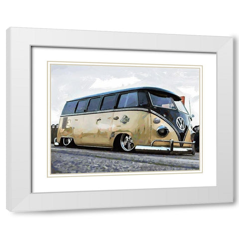 Good Old VW Van II White Modern Wood Framed Art Print with Double Matting by Medeiros, Celito