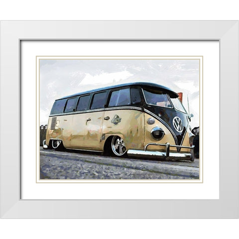 Good Old VW Van II White Modern Wood Framed Art Print with Double Matting by Medeiros, Celito